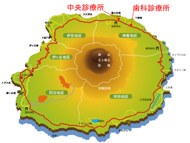 三宅島の広域地図イラスト